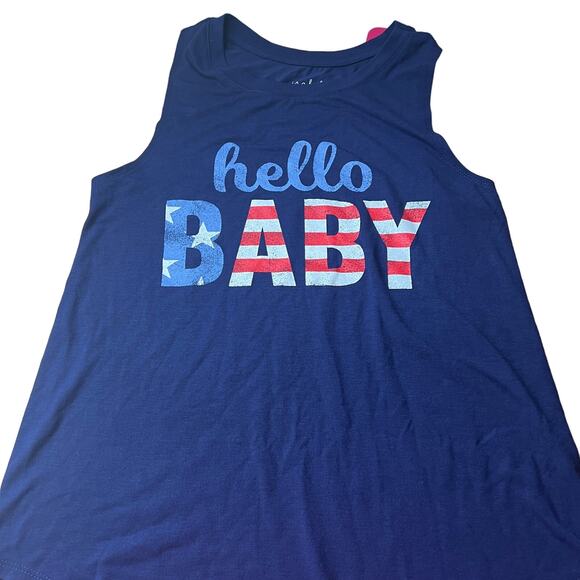 Isabel Maternity Americana Hello Baby Maternity Tank Top - Size XS - NWT - Picture 1 of 8